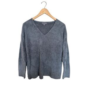 Barefoot Dreams Women's CozyChic Lite V-Neck Pullover Sweater Blue Gray Size M